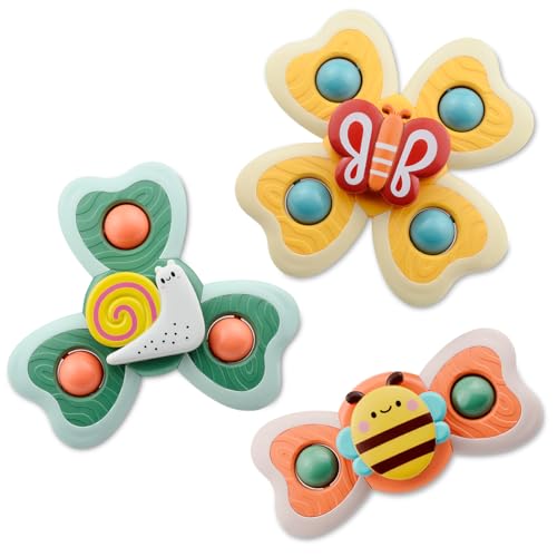 Babys Spinner mit Saugnapf, Bunte Schmetterlings- und Insektenformen (Forest) von caterbee