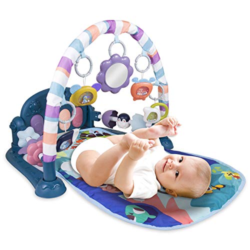 caterbee Baby-Klavier-Spielmatte, Neugeborenen-Aktivitätsspielzeug mit Klavier, Spielmatte, Aktivitäts-Fitnessstudio für Babys (blau) von caterbee