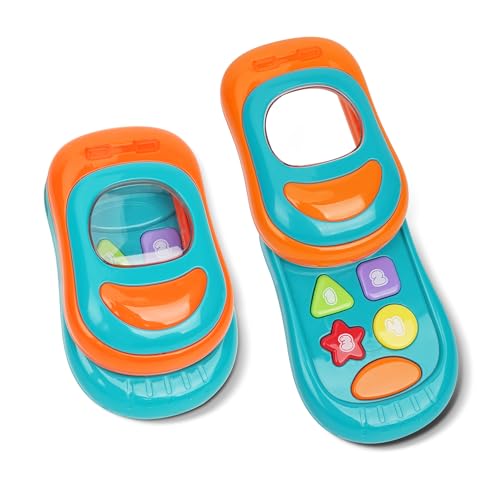 caterbee Baby-Handyspielzeug mit Musik und Licht, Mehrfarbig (Flip Phone) von caterbee