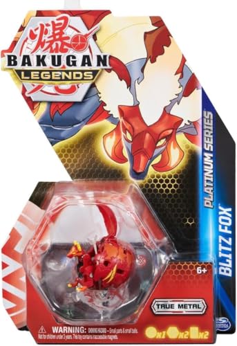 cavernedesjouets Bakugan Set Legends Blitz Fox – Rote Kugel – Platinum Serie 4 – Spielzeug-Set für Jungen mit Tierkarte von cavernedesjouets