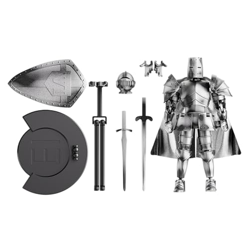 Action Figure Model, Multi-Jointed Medieval Knight Figurine, Fully Poseable Collectible Statue, 360 Rotating Head, Flexible Display Model for Desk and Home Decor, 5.51x5.2 Inches von ccuzs