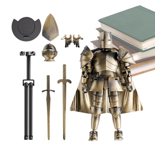 Action Figure Model, Multi-Jointed Medieval Knight Figurine, Fully Poseable Collectible Statue, 360 Rotating Head, Flexible Display Model for Desk and Home Decor, 5.51x5.2 Inches von ccuzs