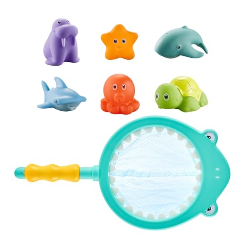 Bath Toys Set, 6-Piece Floating Animal Water Toys with Fishing Net, Interactive Bath Time Game for Little 1, Splash Play for Boys and Girls, Kids Bathtub Activity Bath Toys Set, 6-Piece Floating Animal Water Toys with Fishing Net, Interactive Bath Time Game for Little 1, Splash Play for Boys and Girls, Kids Bathtub Activity von ccuzs