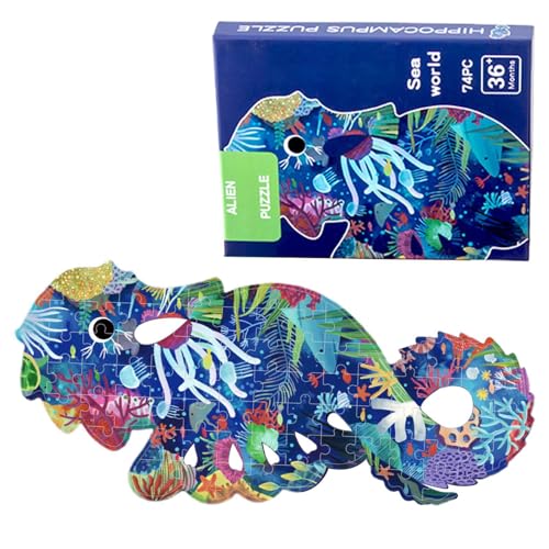 Cartoon Elephant Puzzle, Colorful Underwater World Jigsaw, Fun Early Learning Toy, 48-Piece Animal Puzzle for Classroom Home School Kids,9.45x7.09x1.77inches von ccuzs