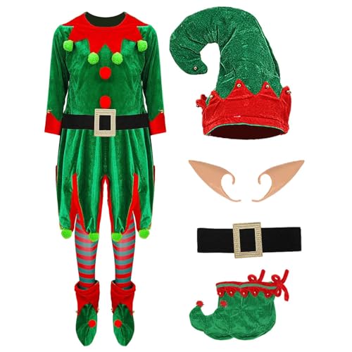 Christmas Costume Suit, Holiday Outfit Cosplay, Costume Stage Outfit, with Festive Clothes Stylish for Kids Adults Teens, Perfect Party Performance School Carnival Photo Prop for Christmas, 385g Christmas Costume Suit, Holiday Outfit Cosplay, Costume Stage Outfit, with Festive Clothes Stylish for Kids Adults Teens, Perfect Party Performance School Carnival Photo Prop for Christmas, 385g von ccuzs
