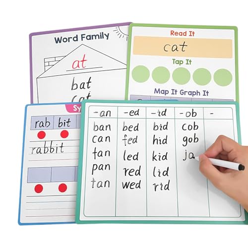 Dry Erasable Phonics Board, Kid's English Writing Pad, Learning Tool with Rich Content, Reusable Educational Chart, Preschool Kindergarten Classroom (11.22x8.27 Inches) von ccuzs