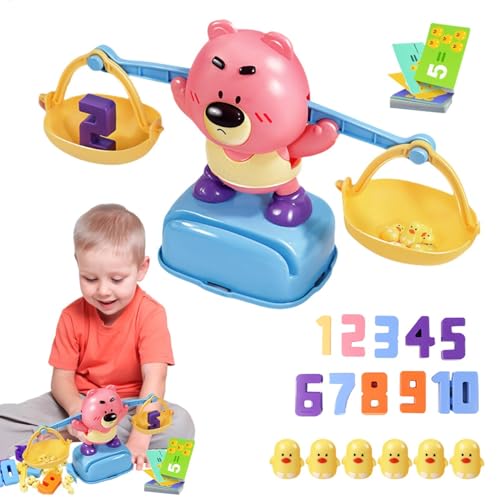 Educational Bear Balance Math Game, Counting and Number Learning Toy with 12 Ducks, STEM Learning Activity for Preschool Kids Ages 3+, Fun Math Teaching Game for Boys and Girls, Interactive Playtime von ccuzs