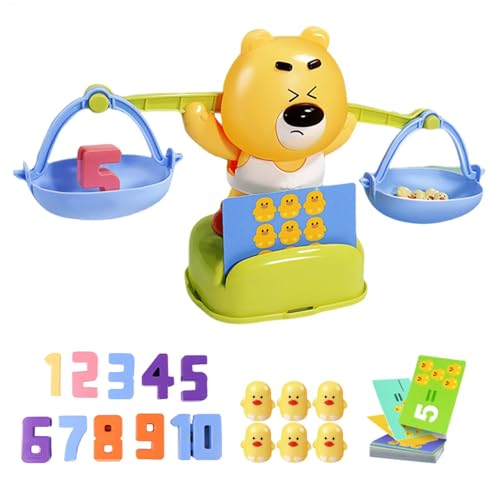 Educational Bear Balance Math Game, Counting and Number Learning Toy with 12 Ducks, STEM Learning Activity for Preschool Kids Ages 3+, Fun Math Teaching Game for Boys and Girls, Interactive Playtime von ccuzs