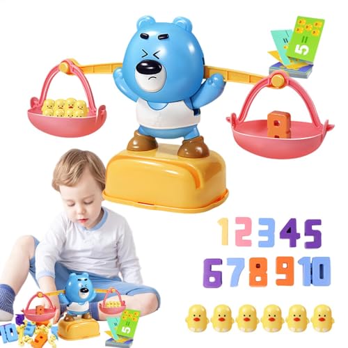 Educational Bear Balance Math Game, Counting and Number Learning Toy with 12 Ducks, STEM Learning Activity for Preschool Kids Ages 3+, Fun Math Teaching Game for Boys and Girls, Interactive Playtime von ccuzs