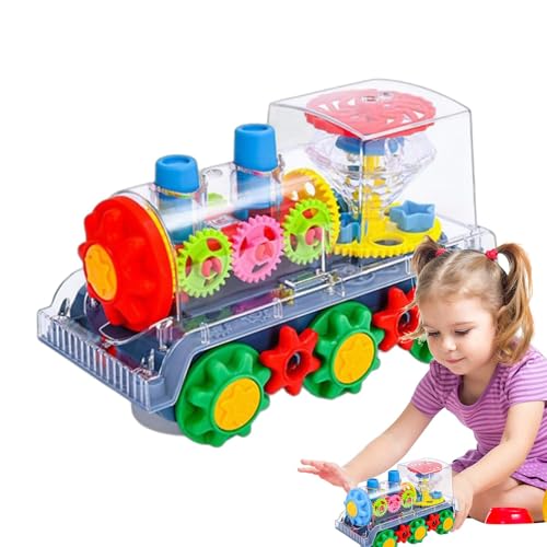 Electric Gear Train, Transparent Train Toy, Music Car Toy, Sturdy Kids Plaything with Clear Design and Battery Powered for Boys and Girls, 6.97x3.54x4.21 Inches von ccuzs