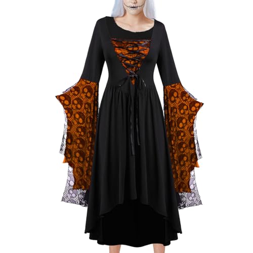 Halloween-Kostüm – Horror-Kostüm für Damen | Antikes Mittelalterliches Kleid mit abnehmbarem Korsett für Drama-Partys und Freunde Halloween-Kostüm – Horror-Kostüm für Damen | Antikes Mittelalterliches Kleid mit abnehmbarem Korsett für Drama-Partys und Freunde von ccuzs