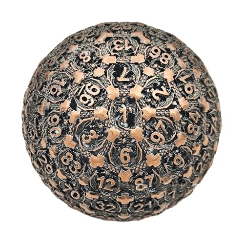 Metal Polyhedral Dice, Single 100-Sided Dice for Role-Playing High, Precision Entertainment Tool for Serious Gamers and Collectors, Elegant, Perfect for RPGs, 1.97x1.97 Inc von ccuzs