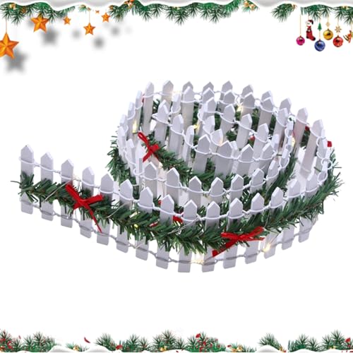 Miniatur-Holzzaun, 89,9 cm, Mini-Dorfsperre, Mini-Hauszaun mit LED-Licht für Weihnachtsbaum, Urlaub, Heimdekoration, Feengarten, Miniatur-Holzzaun, 89,9 cm, Mini-Dorfsperre, Mini-Hauszaun mit LED-Licht für Weihnachtsbaum, Urlaub, Heimdekoration, Feengarten, von ccuzs