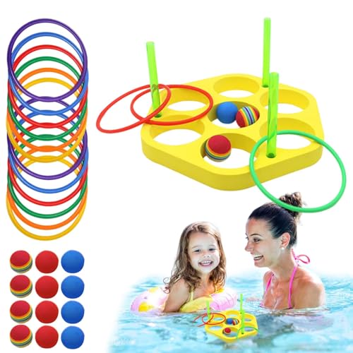 Pool Ring Throw Games, Floating Foam Triangle Set, Water Target Toss Activity, Includes Balls, Skill-Building Fun, for Family Summer Swimming Home Use, 33x30cm Multicolor Pool Ring Throw Games, Floating Foam Triangle Set, Water Target Toss Activity, Includes Balls, Skill-Building Fun, for Family Summer Swimming Home Use, 33x30cm Multicolor von ccuzs