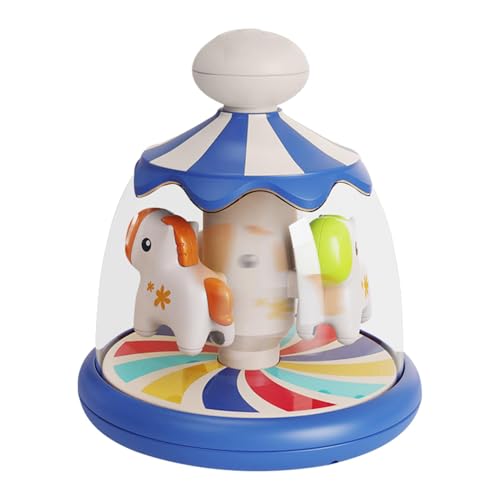 Press and Spin Toy, Colorful Activity Carousel for Kids, Fun Cause and Effect Learning, Educational Rotating Learning Toy 6.1x6.1x7.68 for 2 to 4 Year Olds Kids Boys and Girls von ccuzs