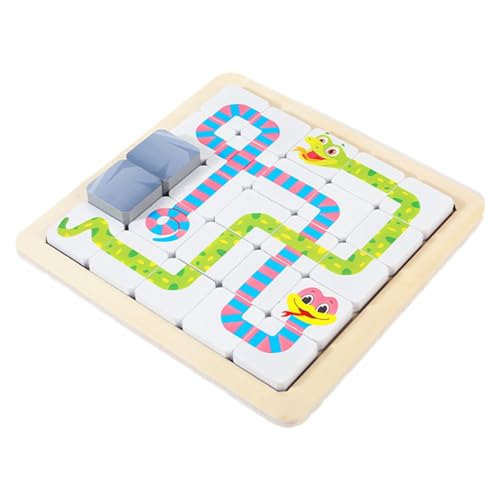 STEM Board Games, Wooden Family Games, Educational Board Games, Snake Board Puzzle, Interactive Logical Training, Puzzles for Kids, Puzzles for Adults 17.7 x 17.7 x 0.5 cm von ccuzs