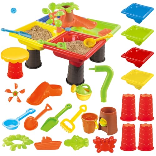 Sand and Water Table, Kids Outdoor Playset, Interactive Activity Center with Toys And Tools, Multi-Function Sensory Table for Summer Backyard Beach Garden Camping Pool 17.72x17.72x13.78in Sand and Water Table, Kids Outdoor Playset, Interactive Activity Center with Toys And Tools, Multi-Function Sensory Table for Summer Backyard Beach Garden Camping Pool 17.72x17.72x13.78in von ccuzs