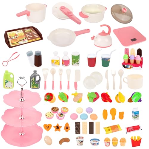 Utensilien Kochgeschirr, Kinderspielzeug, Kochset, 98-teiliges Kochgeschirr-Set mit Kochgeschirr und Pfannen für Kinder mit Spielnahrung - Fiktionsspiele für Kinder, Utensilien Kochgeschirr, Kinderspielzeug, Kochset, 98-teiliges Kochgeschirr-Set mit Kochgeschirr und Pfannen für Kinder mit Spielnahrung - Fiktionsspiele für Kinder, von ccuzs