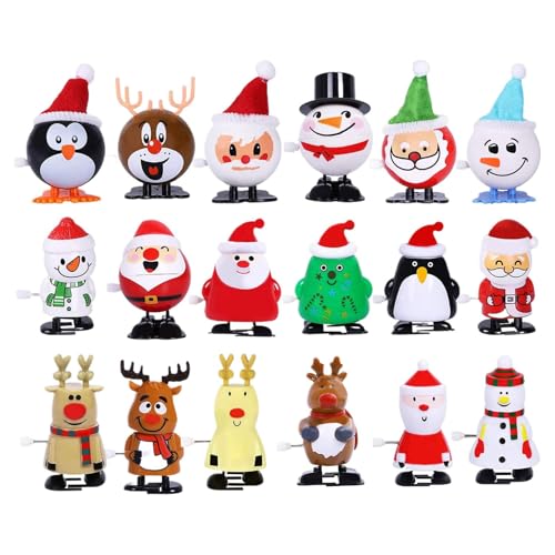 ccuzs 18 Pieces Christmas Wind Up Toys, Stocking Stuffers Christmas Toys, Funny Windup Goody Bag Fillers, Bulk Wind Up Christmas Toys 2.36x1.97x2.95 Inches for Kids, Family, Holidays von ccuzs