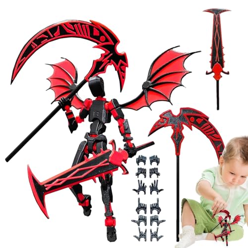 ccuzs 3D Heroes Action Figure, Movable Robot Decoration, Multi-Jointed 3D Model, Flexible 3D Action Figure 5.31 Inches for Children Boys and Girls (Green, Red, Black) von ccuzs