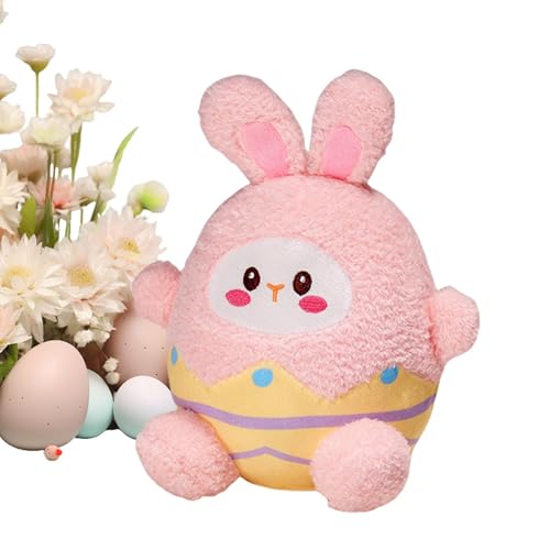 ccuzs Bunny Plush Toy, Cartoon Rabbit Plushie, Soft Eggshell Pillow, Cute Easter Gift, Cartoon Rabbit Doll Kids and Adults Ideal for Easters, Nursery Decor, 120g Pink Blue von ccuzs