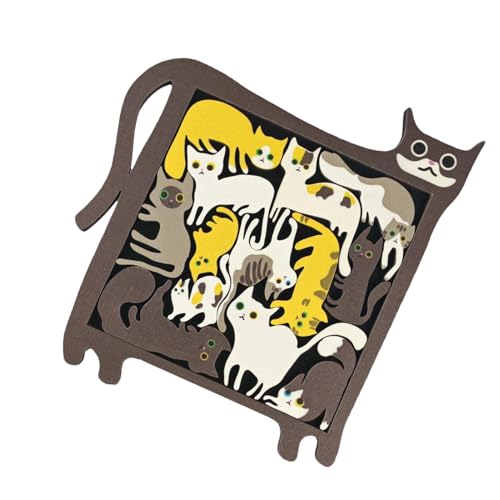 ccuzs Children Jigsaw Puzzle, Animal Themed Wooden Puzzle with Black Frame, Early Educational Toy for Learning, Travel, Home, School, Picknick and Outdoor Fun von ccuzs