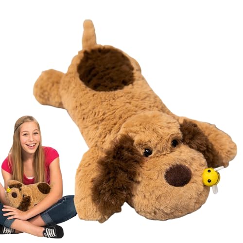 ccuzs Dog Plush Toy, Cartoon Bee Dog Stuffed Animal, Soft Huggable Plushiess, Adorable Cuddly Toy for Kids, Sofa, Bedside, Shelf and Plushs Collectors 20x15x35cm Beige Brown Light Brown von ccuzs