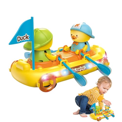 ccuzs Duck Boat Toy, Moving Duck Toy, Bump Car Toy, Battery Operated Duck Boat Toys, Interactive Ducks Boat, Battery Operated Sensory Development Toys with Light Music for Boys, Girls Kids von ccuzs