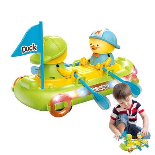 ccuzs Duck Boat Toy, Moving Duck Toy, Bump Car Toy, Battery Operated Duck Boat Toys, Interactive Ducks Boat, Battery Operated Sensory Development Toys with Light Music for Boys, Girls Kids von ccuzs