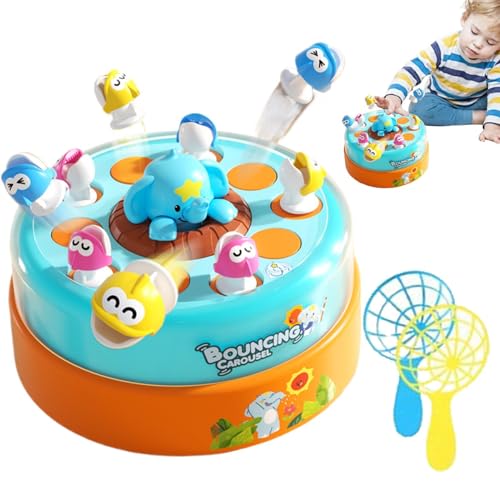 ccuzs Fishing Game Toy, Rotating Turntable Bounce Catch Game, 7.09x7.09x3.54 Inches Interactive Non Toxic Compact Educational Fishing Activity for Toddler, Kids, Boys, and Girls von ccuzs