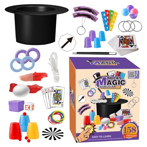 ccuzs Fun Magic Set for Kids, Beginner Magic Tricks for Kids, Educational Kids Magic Tricks Kit with Instructions, Interactive Fun Magics Trick Toys 9.45x6.3x10.71 Inches for Age 6 to 12, Girls, Boys von ccuzs