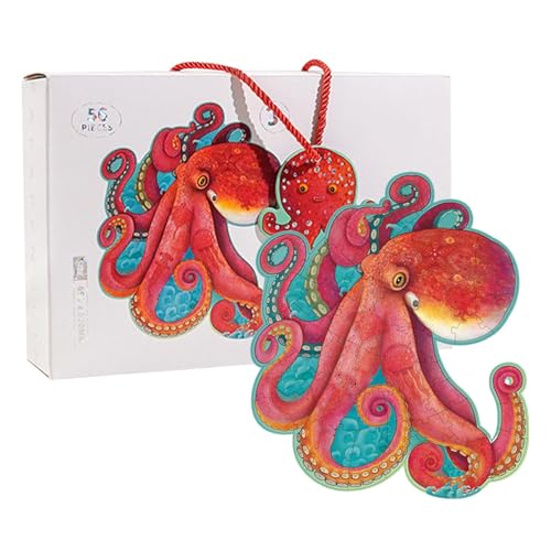 ccuzs Glitter Octopus Floor Puzzle, Bildendes Animal Toy für Kinder, Interactive Learning Game, Large Puzzle for Home, Kindergarten & Kinderzimmer Play, 11,02 x 7,09 x 3,46 Zoll von ccuzs