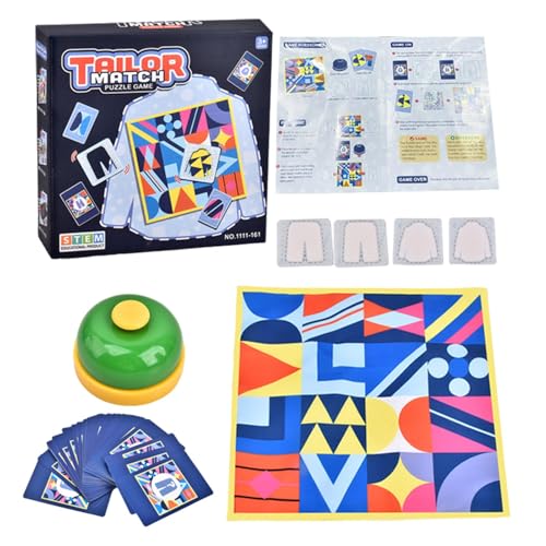 ccuzs Matching Game Cards, Skill Building Clothes Matching Game, 11.81x11.81 Inches Fun Educational Card Toy, Interactive Kids Activity with Bell, Perfect for Preschoolers and Family von ccuzs