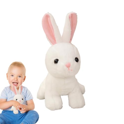 ccuzs Realistic Bunny Plush Toy, Cute Stuffed Rabbit Doll for Kids Animal Lovers, Lightweight Compact Huggable Soft Home Decor Plushie in White, Brown, Pink, 7.87 Inches von ccuzs