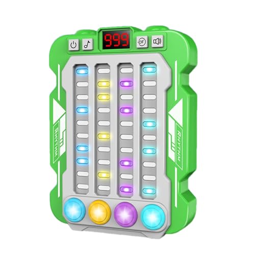 ccuzs Rhythm Game Machine, Quick Push Music Table Game, Adjustable Modes with Lighting, Fun Button Games for Boys, Girls, Family, Interactive 15x11x3cm Blue Green Pink von ccuzs