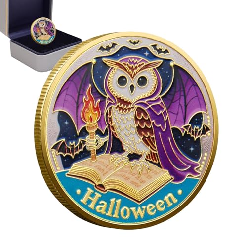 ccuzs Sammelmünze | Halloween Eule Motiv Metall Challenge Coin,Dekorationsstück für Schreibtisch Männer und Frauen Enthusiasten Arbeitszimmer Wohnzimmer Schlafzimmer Tisch und Feiertage ccuzs Sammelmünze | Halloween Eule Motiv Metall Challenge Coin,Dekorationsstück für Schreibtisch Männer und Frauen Enthusiasten Arbeitszimmer Wohnzimmer Schlafzimmer Tisch und Feiertage von ccuzs