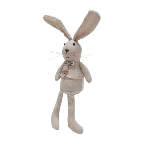 ccuzs Spring Bunny Plush, Linen Easter, Cute and Decorative Linen Rabbit Plush, Soft Bunny Stuffed Toy with Long Legs for Spring and Easter Decoration, 12.6x3.54x2.36in von ccuzs