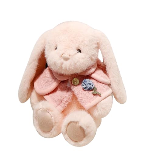 ccuzs Stuffed Bunny Plush Toy, Adorable Long Ear Rabbit, Soft Cuddly Plushie, Cozy Hugging Doll with Cape for Christmas, Birthday, Easter, Holiday Gifting von ccuzs