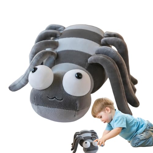 ccuzs Stuffed Tarantula Toy, Soft Tarantula Plush Toy, Spooky Plush Tarantula, Soft Huggable Big Eyes Stuffed Tarantulas 30cm/11.81 Inches for Halloween Birthday Party (Yellow, Gray) von ccuzs