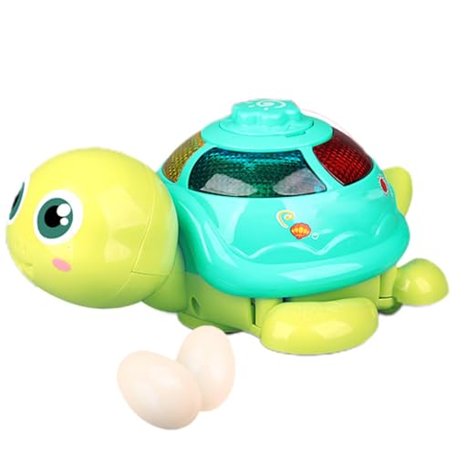 ccuzs Tortoise Crawling Toy, Cartoon Egg-laying Toy, pädagogisches Musikspielzeug, Kindermusikspielzeug, Lernspielzeug, Lernspielzeug, Lernspielzeug, Cartoon-Egg-Laying Tortoise für Kinder von ccuzs