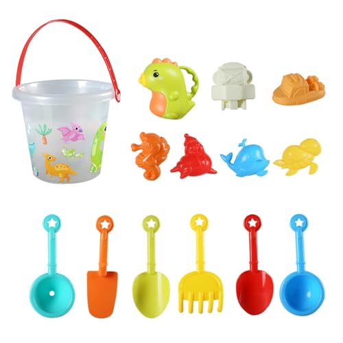 ccuzsSandbox Toys, 14PCS Toddler Beach Set, Kids Travel-Friendly Bucket, Shovel, Sand Molds, Fun Gravel Toys for Baby and Kids, Ideal for Outdoor Play von ccuzs