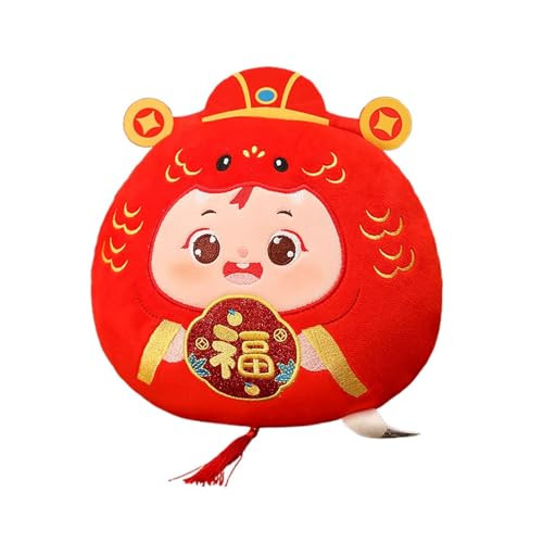 cfpqv 2025 Year of The Ornaments Chinese Plush Ornament Mascot Stuffed Animal Plush Pillow Cute Red Blessing Souvenir Decoration Crafts for New Year Home Plüschtier 30 cm (A, A) von cfpqv