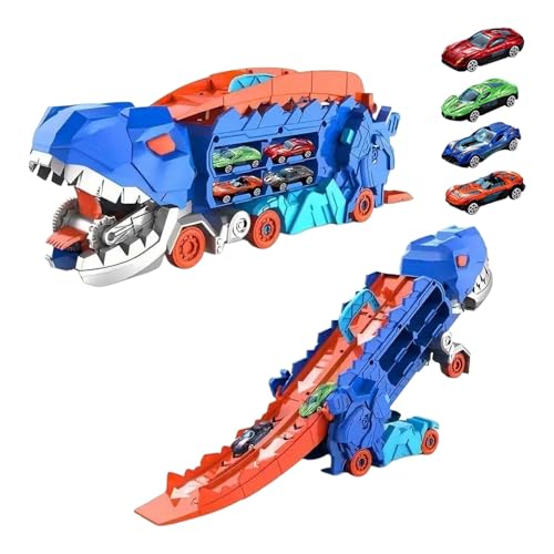 cfpqv Exciting Children's Dinosaur Swallowing Track Car Toys: Enjoy The Perfect Combination of Deformation Ejection and Alloy Car Compatible with Motorikschleifen (BU2, One Size) von cfpqv