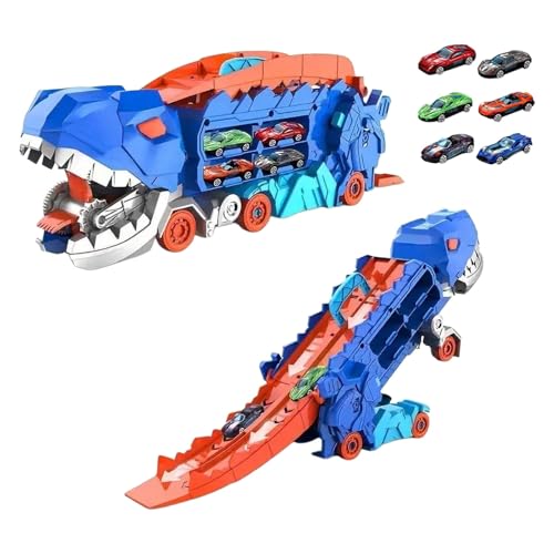 cfpqv Exciting Children's Dinosaur Swallowing Track Car Toys: Enjoy The Perfect Combination of Deformation Ejection and Alloy Car Compatible with Motorikschleifen (BU3, One Size) von cfpqv