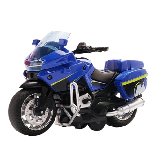 cfpqv Motorcycle Toy Vehicle Electronic Kids Patrol with Flashing LED Lights Sound Effects Auto Modelle 1 24 (Blue, One Size) von cfpqv