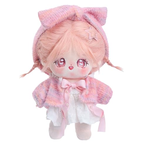 cfpqv Plush Doll 7.8" Cute Cotton Doll with Clothes Soft Stuffed Dress Up Doll Kawaii Doll Plush Toy Birthday and Girl Home Decoration Puppenhaus Möbel (Orange, One Size) von cfpqv