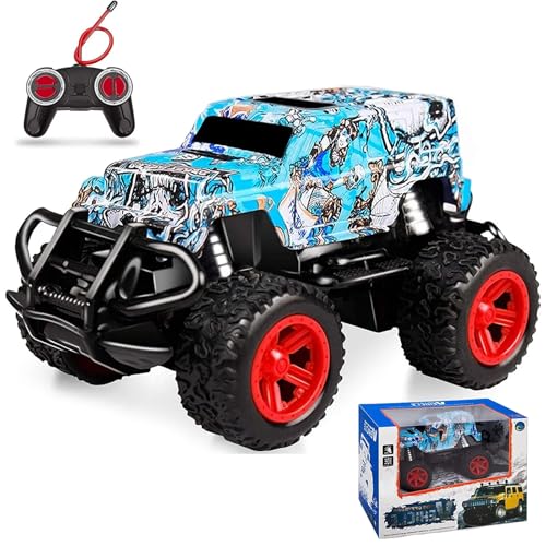 cfpqv Remote Car Toys RC Cars for Kids 4 Channel Remote Car RC Cars Trucks Christmas Teen Gifts for 37 Year Old Toddler Age 26 Compatible with Motorikschleifen (Light Blue, One Size) von cfpqv