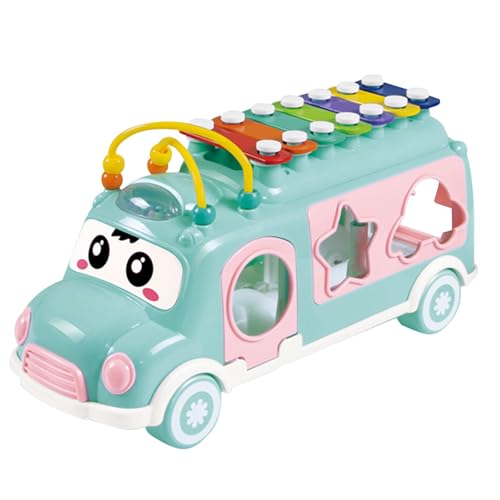 cfpqv Toddler Music Bus Toys Baby Musical Busy Learning Toy Birthday Gifts for 18 Month 2 3 Year Old Kid Boy Girl Baby Kleinkindspielzeug (A, One Size) von cfpqv