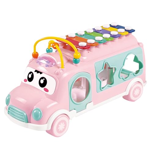 cfpqv Toddler Music Bus Toys Baby Musical Busy Learning Toy Birthday Gifts for 18 Month 2 3 Year Old Kid Boy Girl Baby Kleinkindspielzeug (B, One Size) von cfpqv