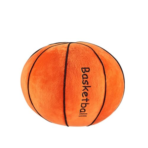 20 CM Plüsch Fußball Kissen Runde, Simulation Fußball Spielzeug, Basketball Plüschtier, Ballkissen, Flauschige Kreative Puppe Zimmer Dekorationen, Geschenk für Kinder Mädchen Jungen (Basketball A) von champracer